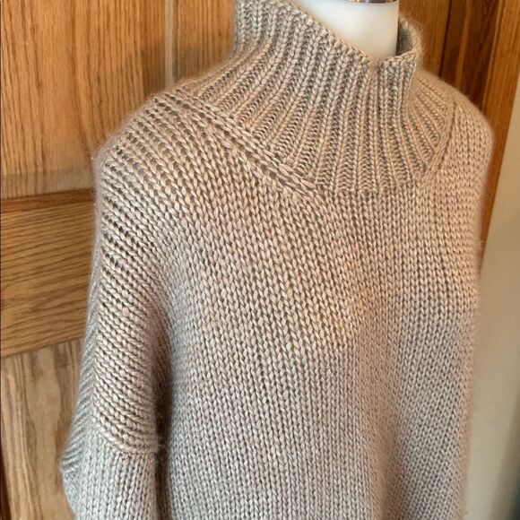 THE FISHER PROJECT EILEEN FISHER Silk, Mohair, Cashmere Blend Mock Neck Sweater - Picture 9 of 12